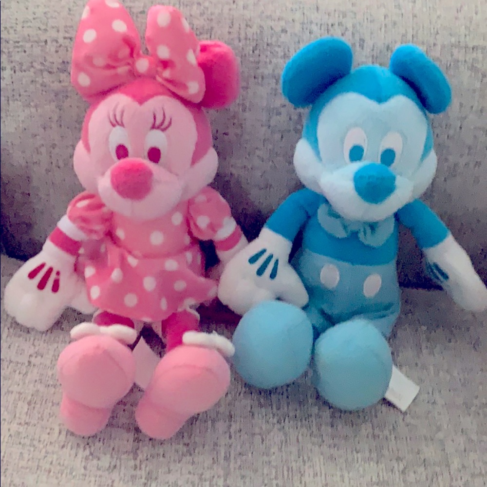 Baby Blue Mickey & Baby Pink Minnie